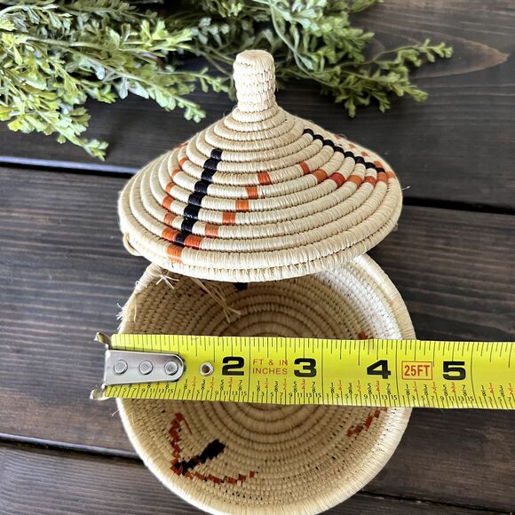 Coiled Woven Kindness Basket with Pointed Lid African Handmade Multicolor NWOT - Picture 10 of 10